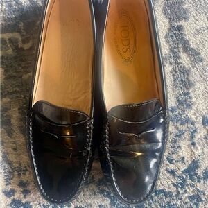 Tod's Black Leather Driving Moccasins